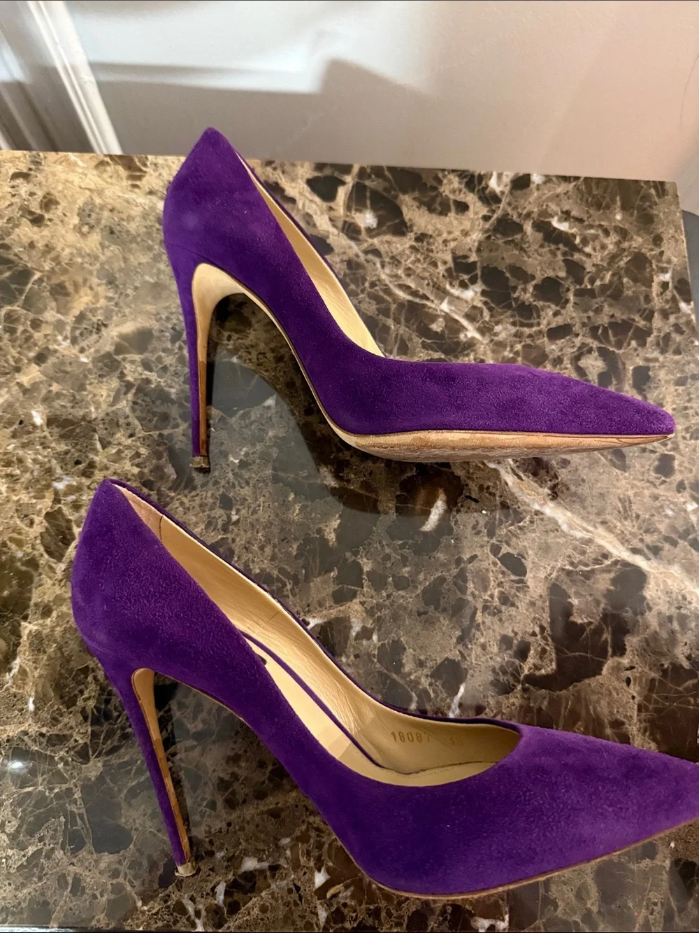 Dolce & Gabbana Purple Suede Pointed-Toe Pumps